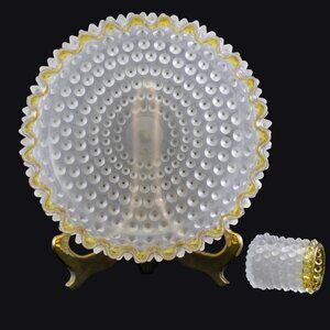 Circa 1886 Hobbs Brockunier Francesware Dew Drop Large Bowl and Toothpick